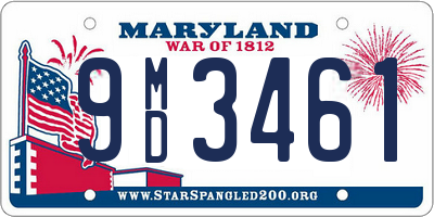 MD license plate 9MD3461