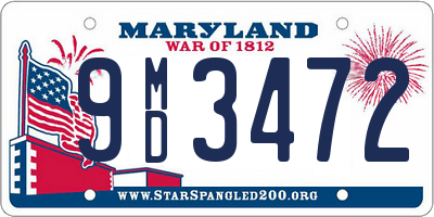 MD license plate 9MD3472