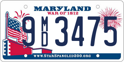 MD license plate 9MD3475