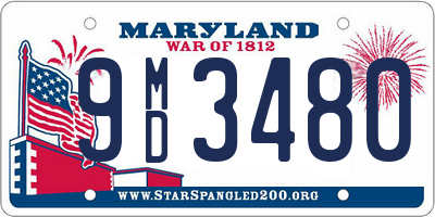 MD license plate 9MD3480