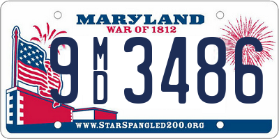 MD license plate 9MD3486