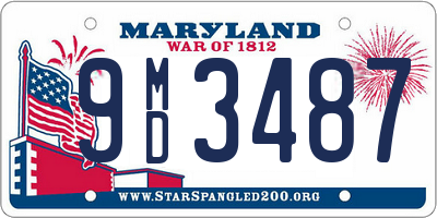 MD license plate 9MD3487