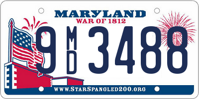 MD license plate 9MD3488