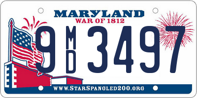 MD license plate 9MD3497