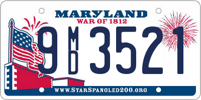 MD license plate 9MD3521