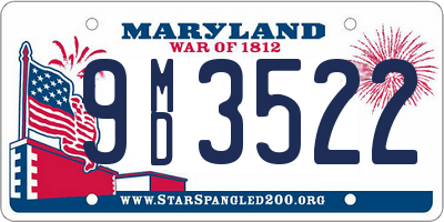 MD license plate 9MD3522