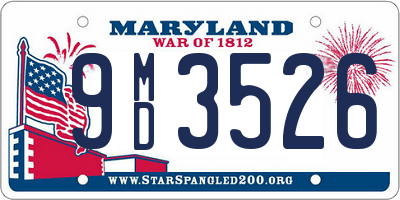 MD license plate 9MD3526