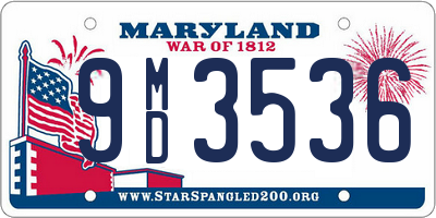 MD license plate 9MD3536