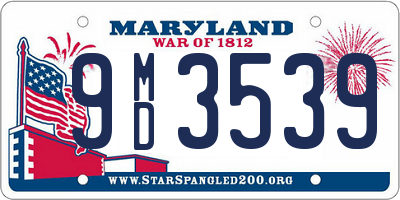 MD license plate 9MD3539