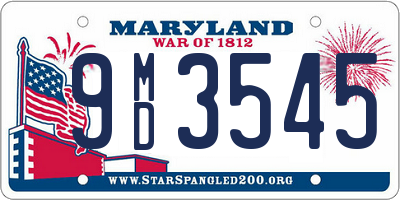 MD license plate 9MD3545