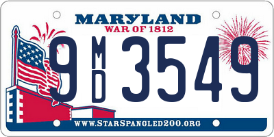 MD license plate 9MD3549