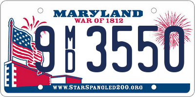 MD license plate 9MD3550