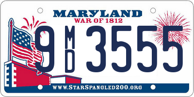 MD license plate 9MD3555