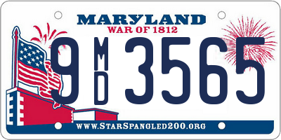 MD license plate 9MD3565