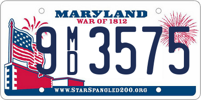 MD license plate 9MD3575