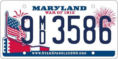 MD license plate 9MD3586