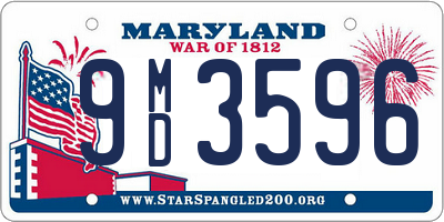 MD license plate 9MD3596