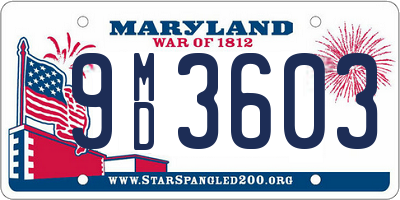 MD license plate 9MD3603