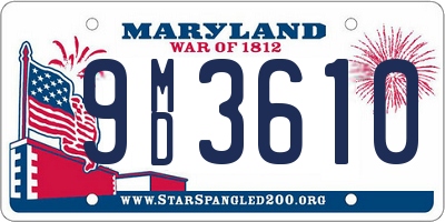 MD license plate 9MD3610