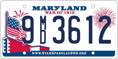 MD license plate 9MD3612