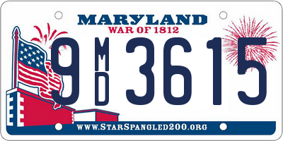 MD license plate 9MD3615