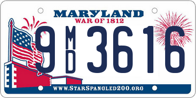 MD license plate 9MD3616