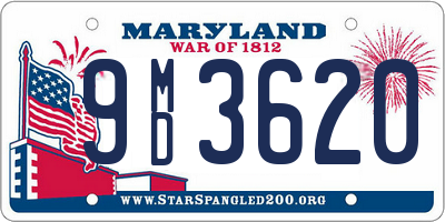 MD license plate 9MD3620