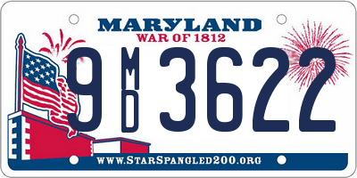 MD license plate 9MD3622