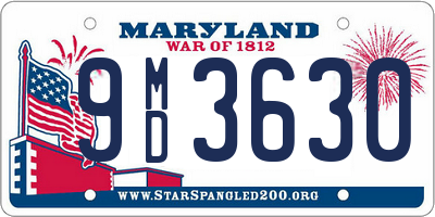 MD license plate 9MD3630