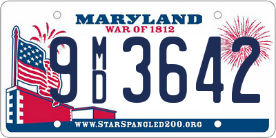 MD license plate 9MD3642