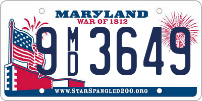 MD license plate 9MD3649