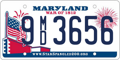 MD license plate 9MD3656