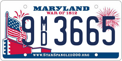 MD license plate 9MD3665