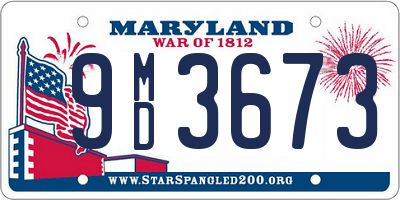 MD license plate 9MD3673