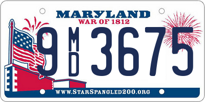 MD license plate 9MD3675