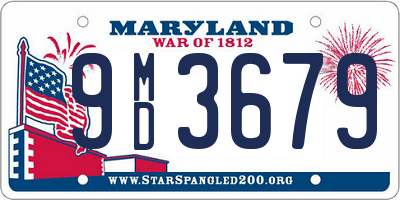 MD license plate 9MD3679