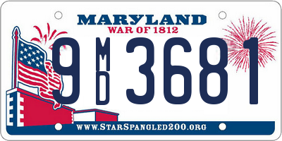 MD license plate 9MD3681