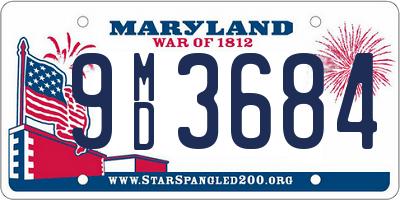 MD license plate 9MD3684