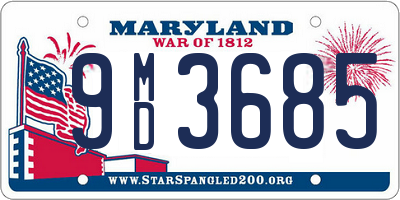 MD license plate 9MD3685