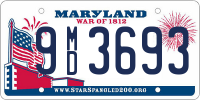 MD license plate 9MD3693