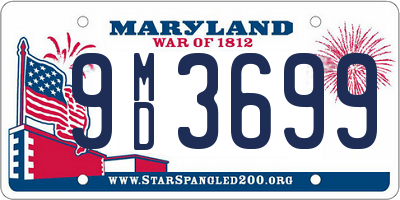 MD license plate 9MD3699