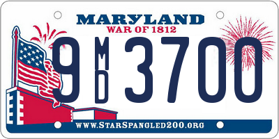 MD license plate 9MD3700