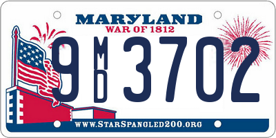 MD license plate 9MD3702