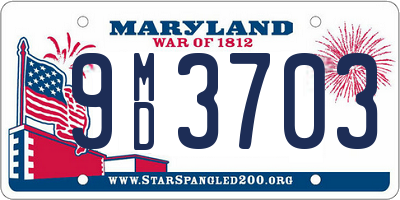 MD license plate 9MD3703