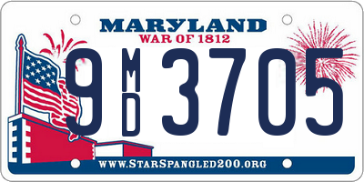 MD license plate 9MD3705