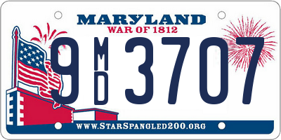 MD license plate 9MD3707