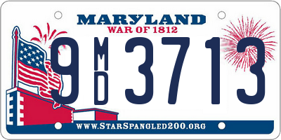 MD license plate 9MD3713