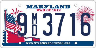 MD license plate 9MD3716