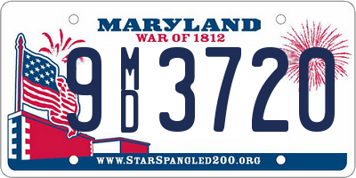 MD license plate 9MD3720