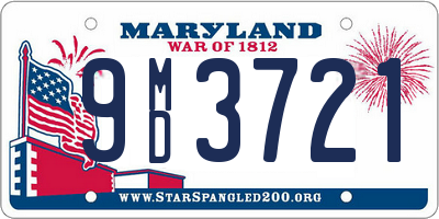 MD license plate 9MD3721